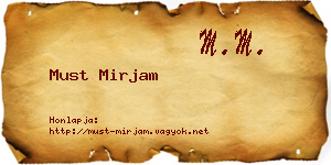 Must Mirjam névjegykártya